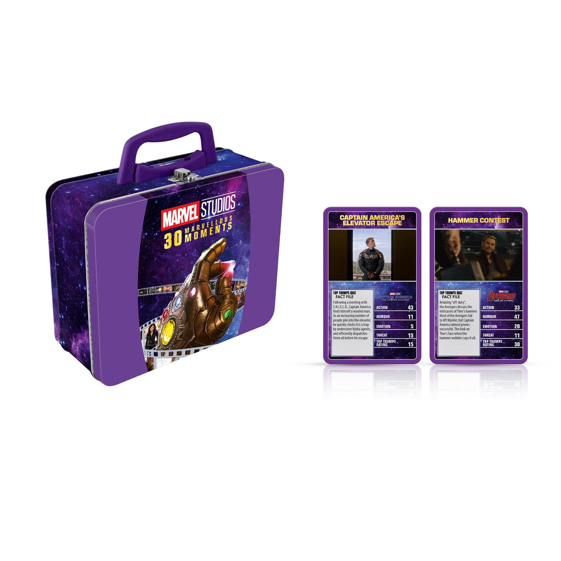 Marvel 30 Moments Top Trumps Card Game Collectors Tin | Winning Moves UK