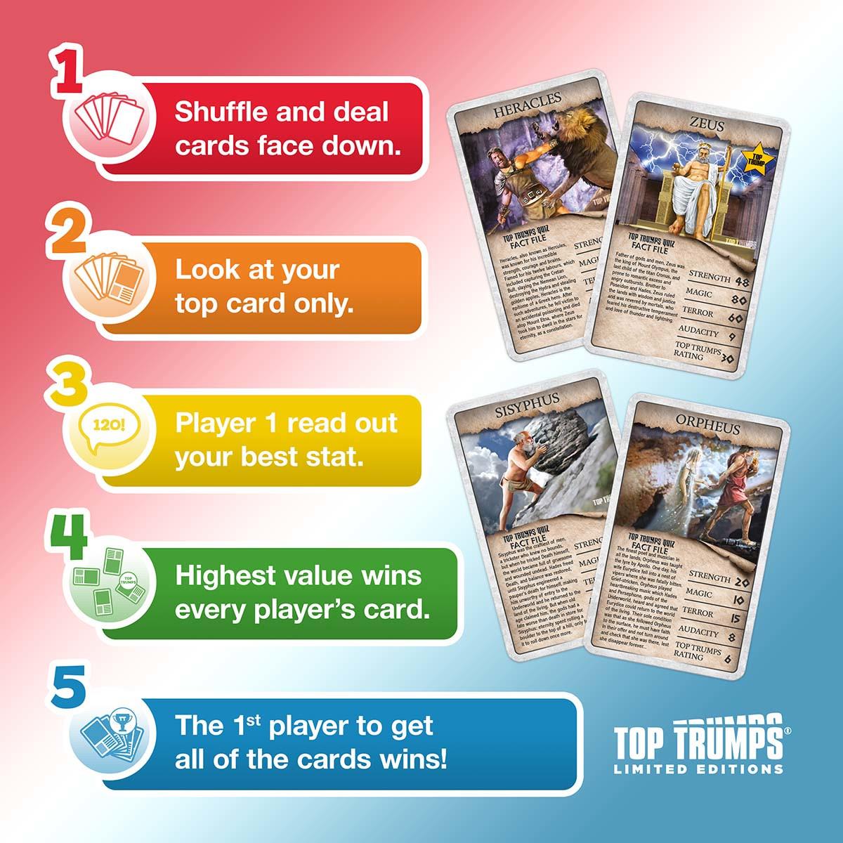 Greek Myths 30 Fantastic Tales Top Trumps Limited Edition Card Game | Winning Moves UK