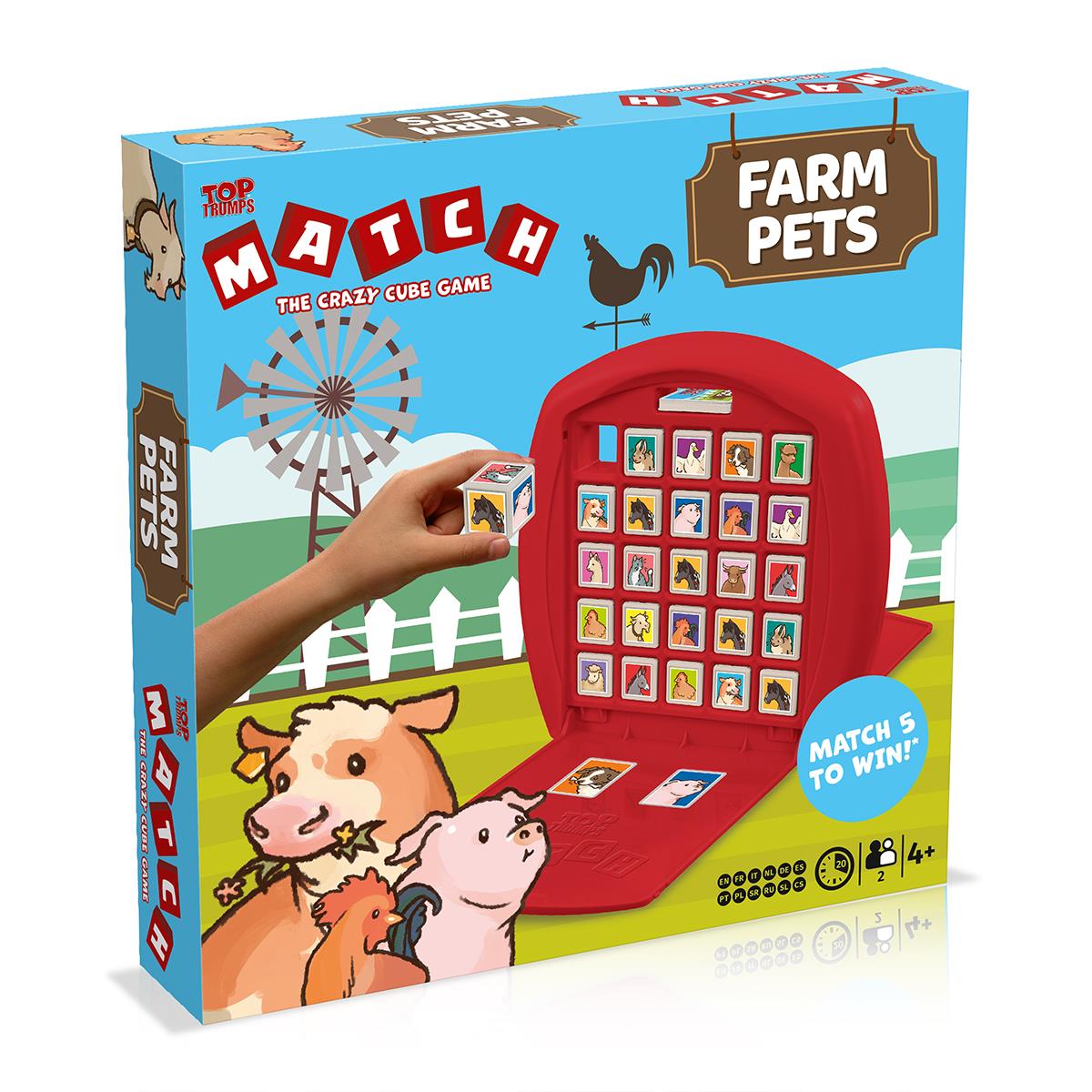 Farm Pets Top Trumps Match - The Crazy Cube Game | Winning Moves UK