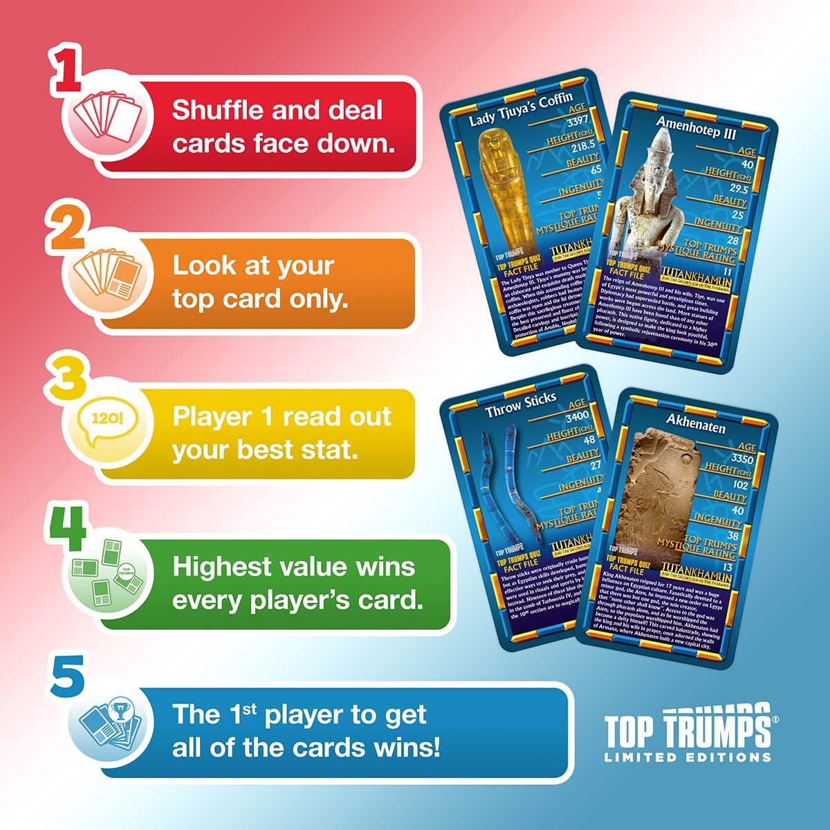 Ancient Egypt 'Tutankhamun and the Golden Age of the Pharaohs' Top Trumps Limited Edition Card Game | Winning Moves UK