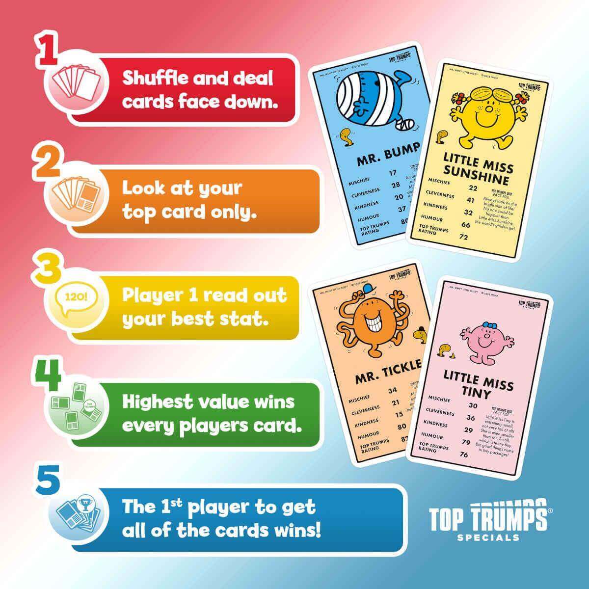 Mr Men & Little Miss Top Trumps Card Game | Winning Moves UK