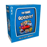 Goddit! Top Trumps Card Game box featuring colorful graphics and puzzle elements, showcasing fun gameplay.