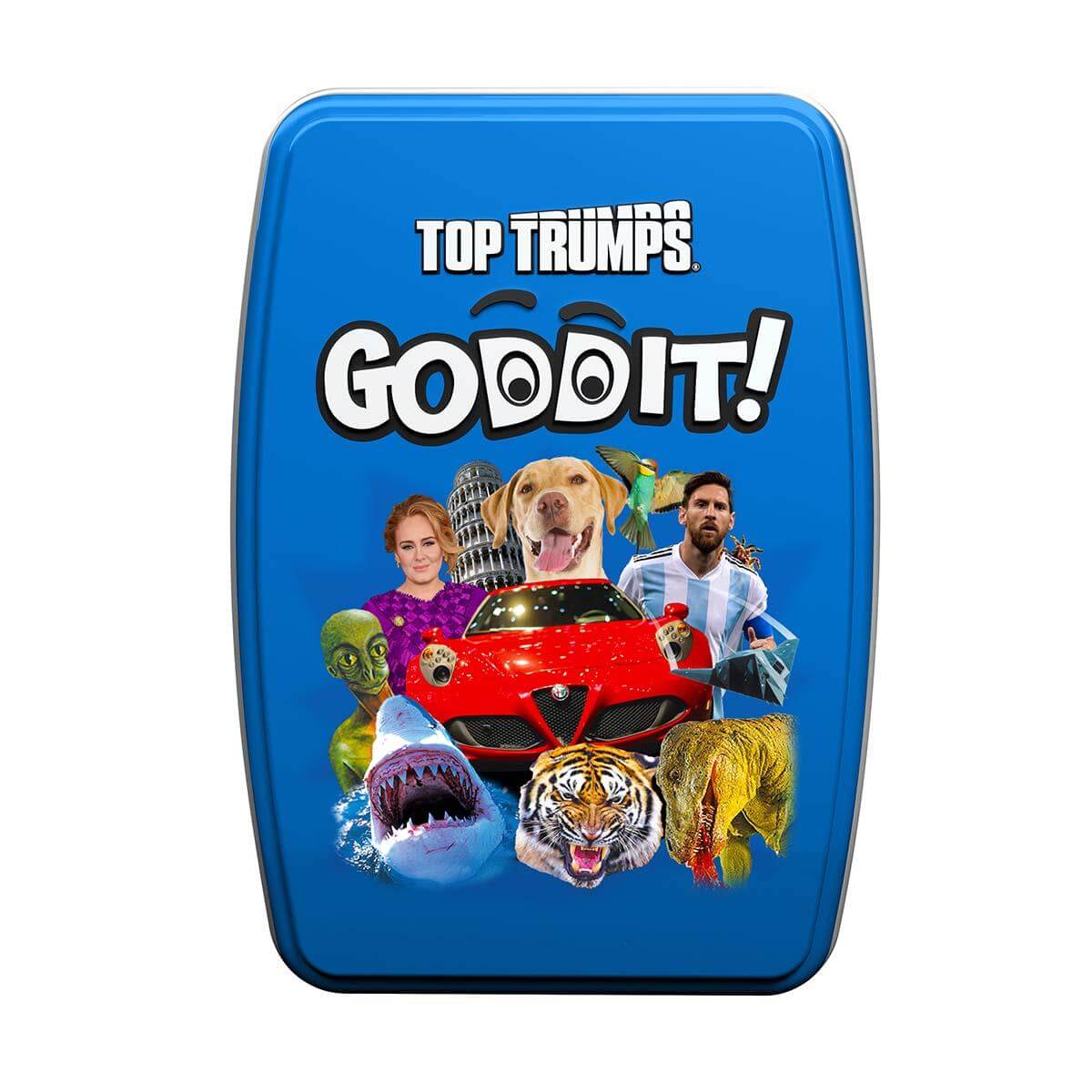 Goddit! Top Trumps Card Game featuring colorful cover art with characters and animals