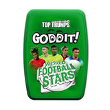 Goddit! World Football Stars Top Trumps Card Game packaging featuring iconic football players.