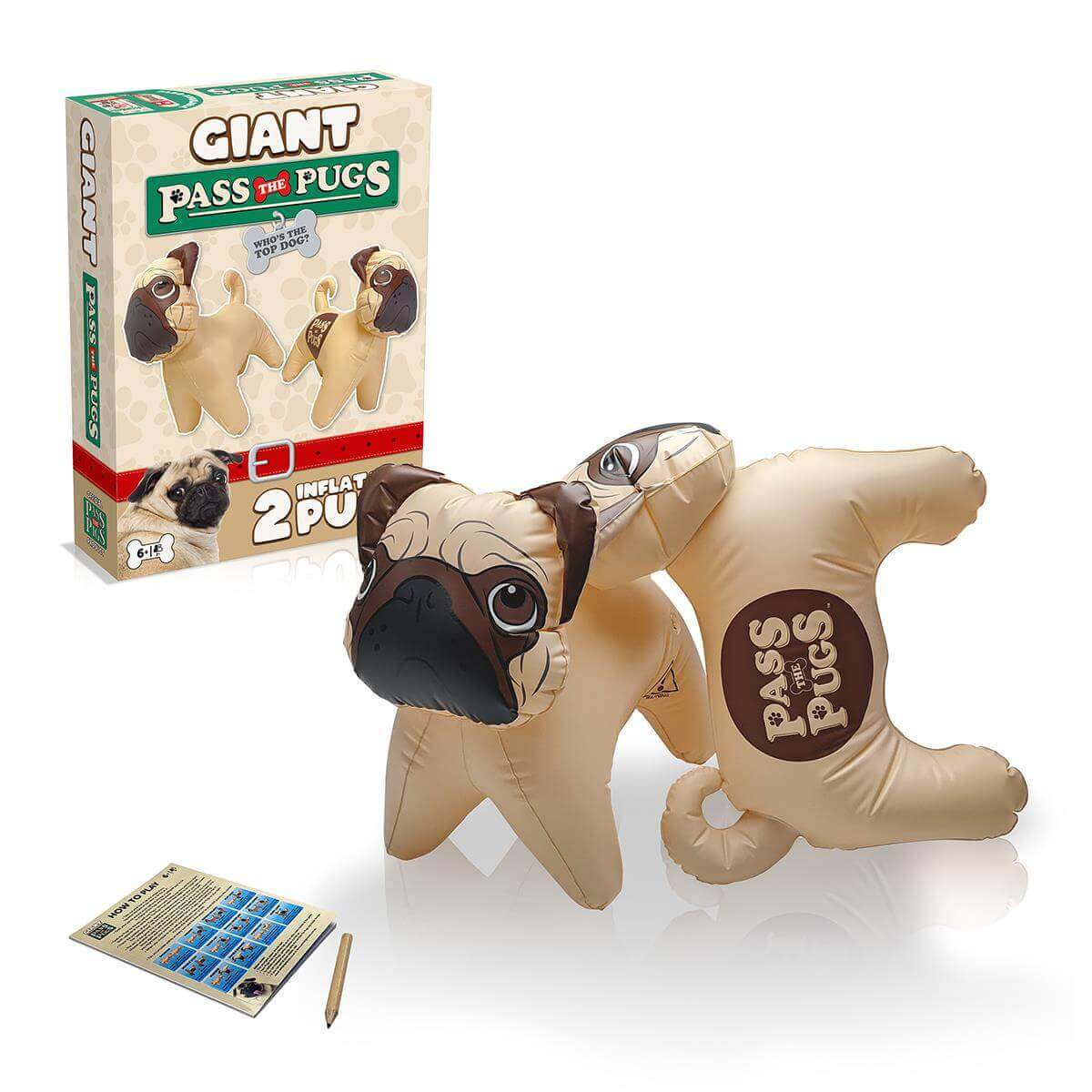 Giant Pass the Pugs Inflatable Dice Game | Winning Moves UK