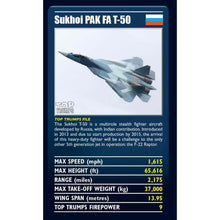 Load image into Gallery viewer, Ultimate Military Jets Top Trumps Card Game