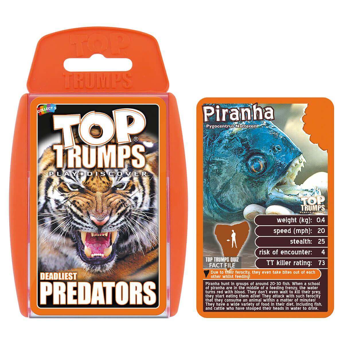 Deadliest Predators Top Trumps 3 Pack Card Game Bundle